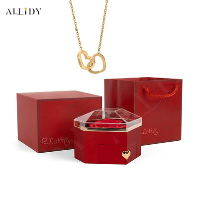 Personalized Name Heart Necklace Rose Box | The Perfect Mother’s Day Gift Set - Merelux Store