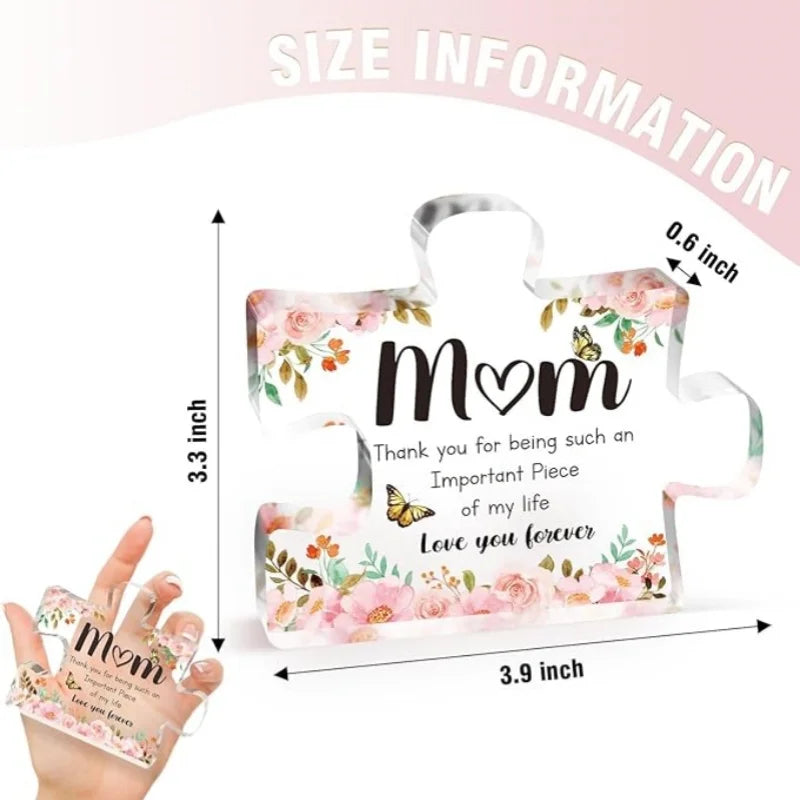 Gifts for Mom - Cute Engraved Acrylic Block Puzzle Piece - Merelux Store