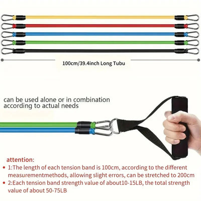 11pcs TPE Resistance Bands Set with Handles, Anchor & Bag - Merelux Store