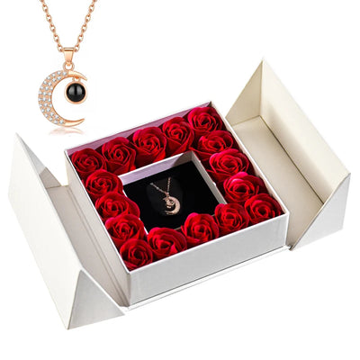 Pendant Necklace & Eternal Rose Box | Great for Mother’s Day & Anniversaries - Merelux Store