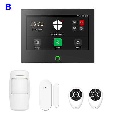 7-inch 4G & WiFi Alarm System | Wireless GSM, Tuya Smart Security Kit - Merelux Store