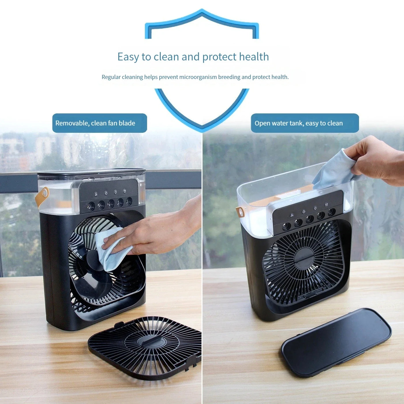 3-in-1 USB Air Humidifier & Mini Fan | Water-Cooled, Silent Cooling - Merelux Store