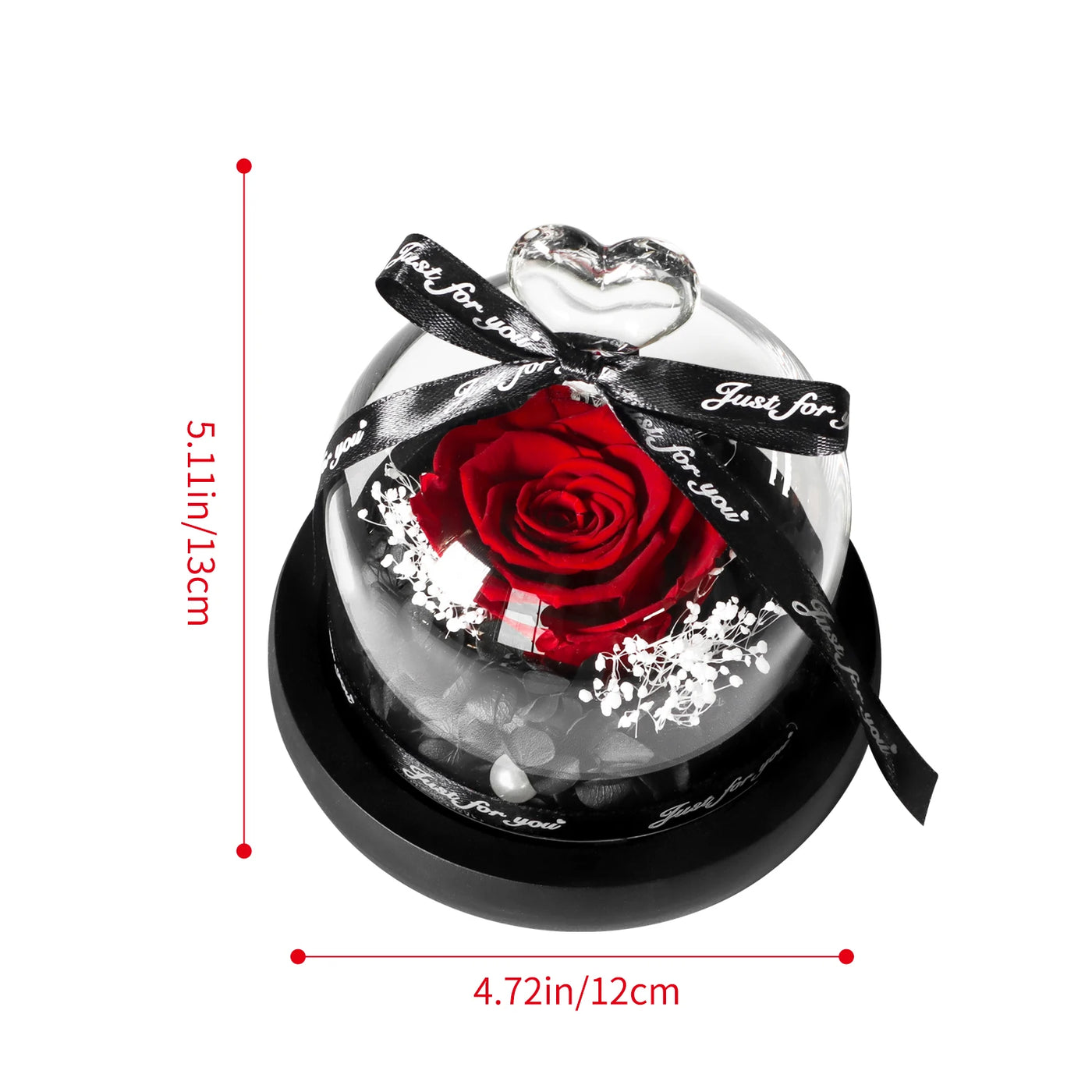 Eternal Rose in Glass Dome with LED | Ideal Gift for Moms & Weddings - Merelux Store