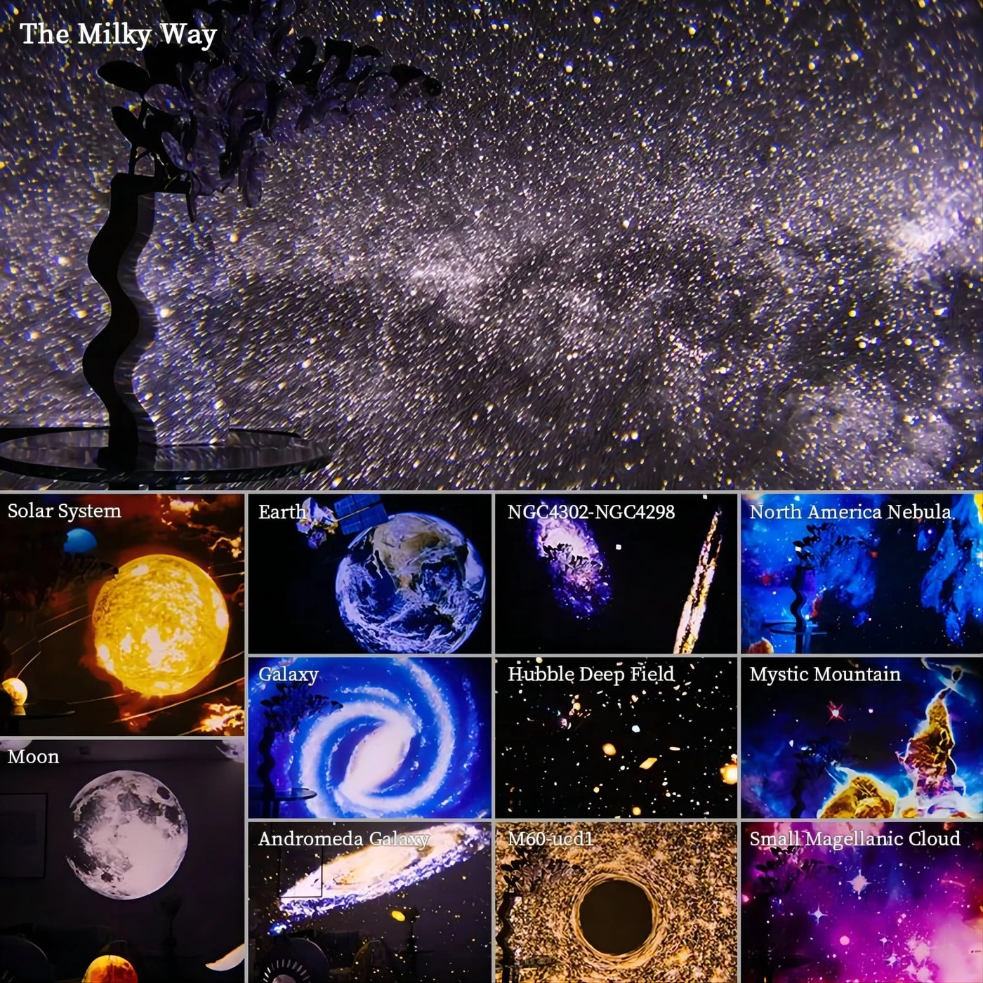 LED Galaxy Projector | 360° Rotating Starry Sky Lamp, Planetarium Night Light - Merelux Store