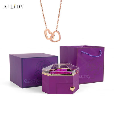 Personalized Name Heart Necklace Rose Box | The Perfect Mother’s Day Gift Set - Merelux Store