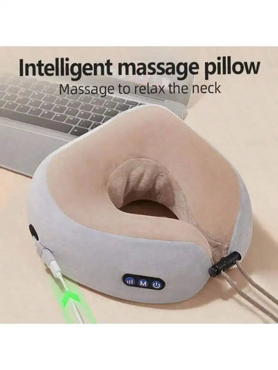 U-Shaped Electric Neck Massager | Heated Memory Foam Pillow - Merelux Store