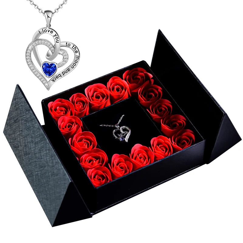 Pendant Necklace & Eternal Rose Box | Great for Mother’s Day & Anniversaries - Merelux Store