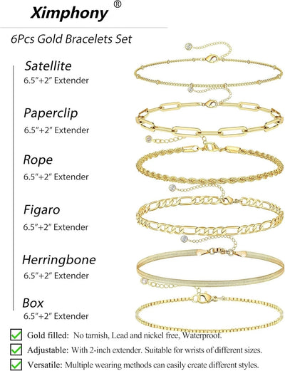 925 Sterling Silver & Gold Bracelet Gift Set for Women - Merelux Store