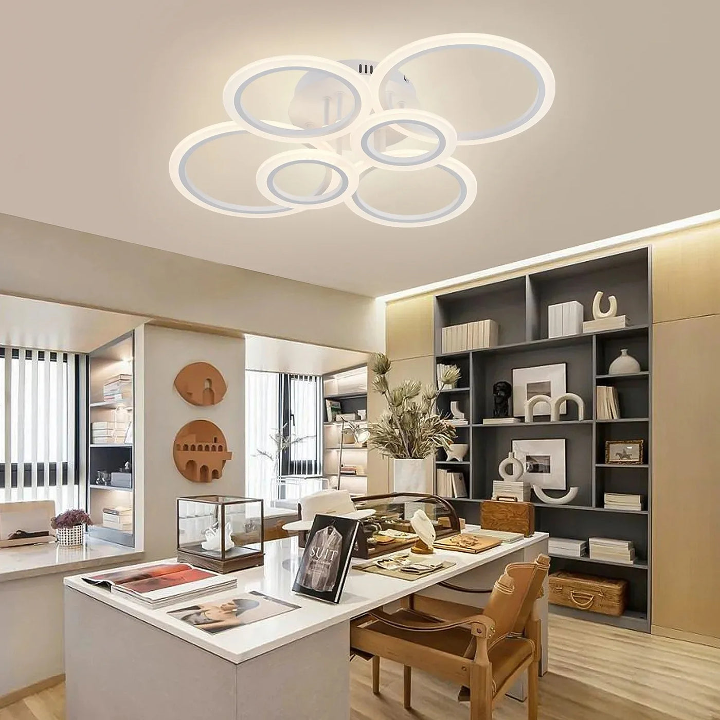 Modern LED Ring Chandelier | Ceiling Light for Living & Bedroom - Merelux Store