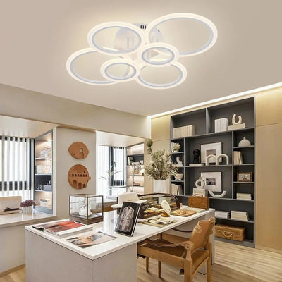 Modern LED Ring Chandelier | Ceiling Light for Living & Bedroom - Merelux Store