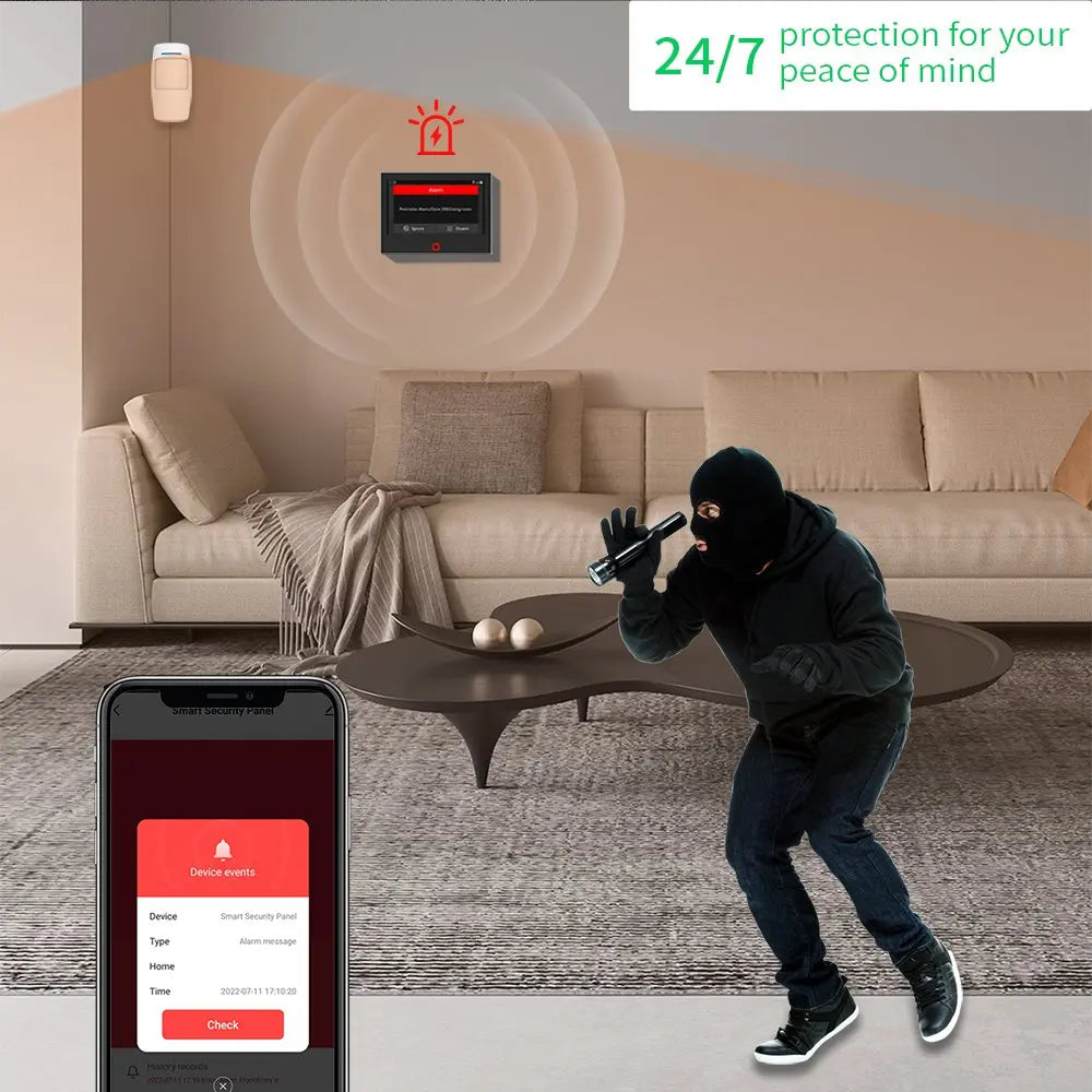 7-inch 4G & WiFi Alarm System | Wireless GSM, Tuya Smart Security Kit - Merelux Store