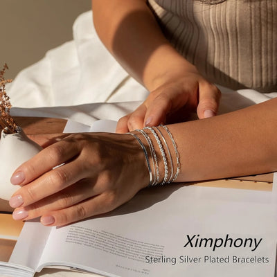 925 Sterling Silver & Gold Bracelet Gift Set for Women - Merelux Store