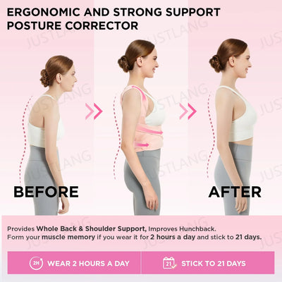 JUSTLANG Posture Corrector & Lumbar Support Brace for Adults - Merelux Store
