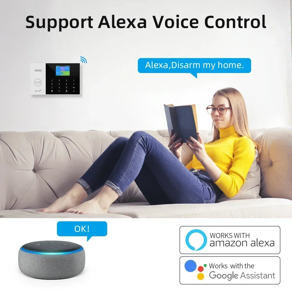 GSM WiFi Alarm System | Motion Sensor, Tuya App Control (PG105) - Merelux Store