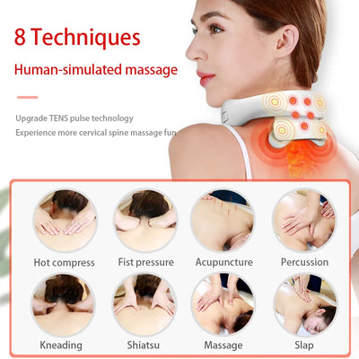 Portable Smart Neck & Shoulder Massager with Heat & Vibration - Merelux Store
