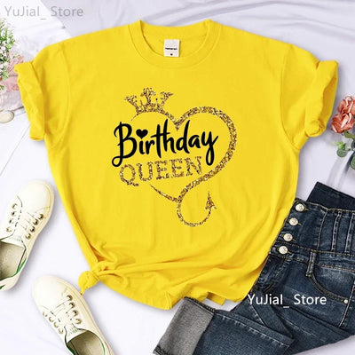 Birthday Queen Graphic T-Shirt for Girls | Available in 6 Colors - Merelux Store