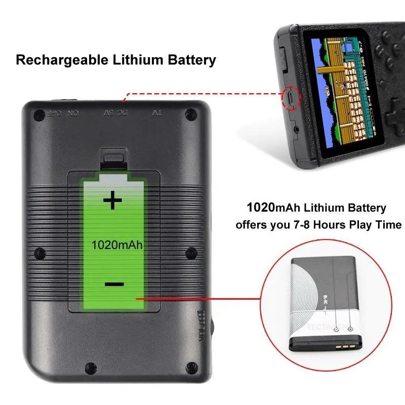 Retro Mini Game Console – 500 Games, 3.0" LCD - Merelux Store