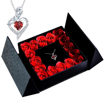 Pendant Necklace & Eternal Rose Box | Great for Mother’s Day & Anniversaries - Merelux Store