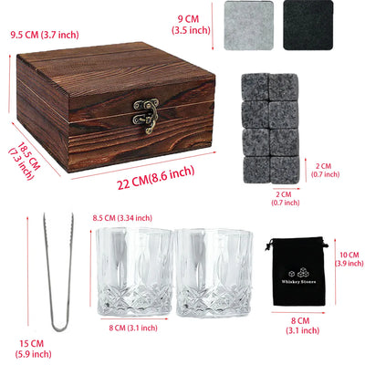 Whiskey Gift Set for Men | Granite Chilling Stones for Father’s Day & Birthdays - Merelux Store