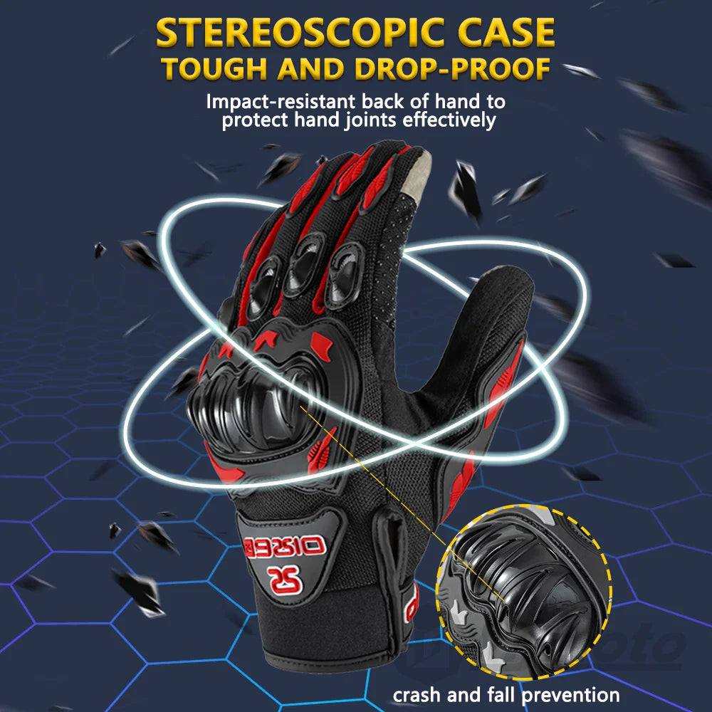 Breathable Full-Finger Motorcycle Gloves | Non-Slip, Touch Screen - Merelux Store