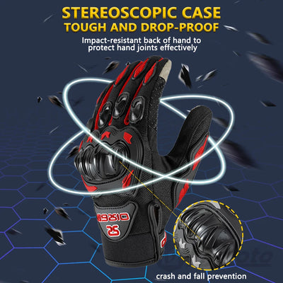 Breathable Full-Finger Motorcycle Gloves | Non-Slip, Touch Screen - Merelux Store