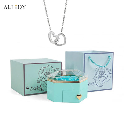 Personalized Name Heart Necklace Rose Box | The Perfect Mother’s Day Gift Set - Merelux Store