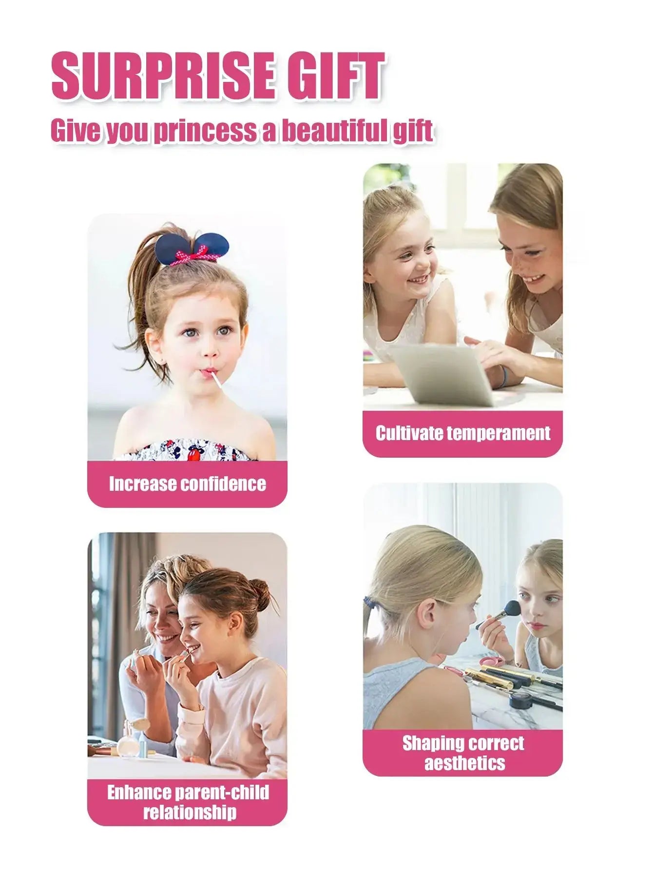 30pcs Kids Dressing Table Toy – Makeup & Jewelry Box, for Girls 3-6 - Merelux Store