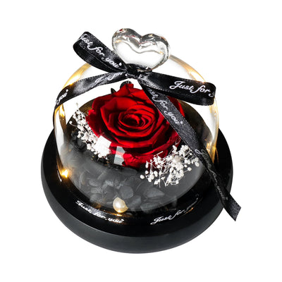 Eternal Rose in Glass Dome with LED | Ideal Gift for Moms & Weddings - Merelux Store