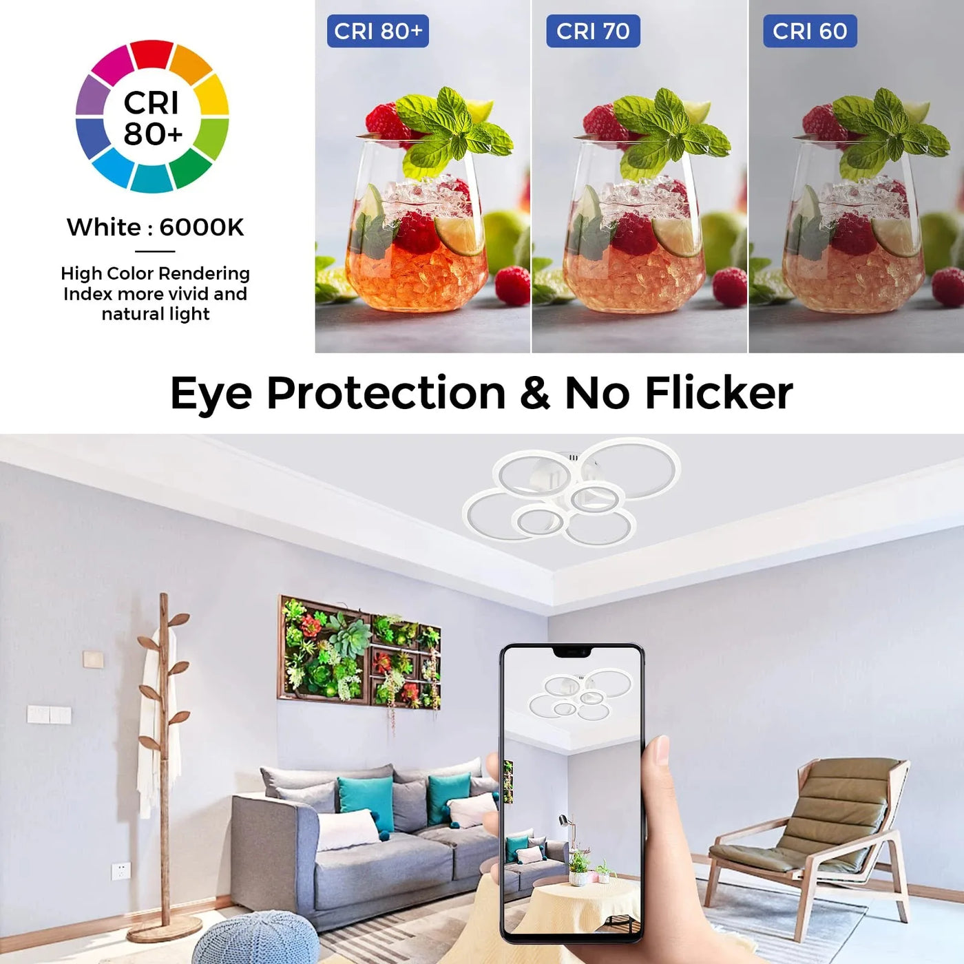 Modern LED Ring Chandelier | Ceiling Light for Living & Bedroom - Merelux Store