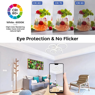 Modern LED Ring Chandelier | Ceiling Light for Living & Bedroom - Merelux Store