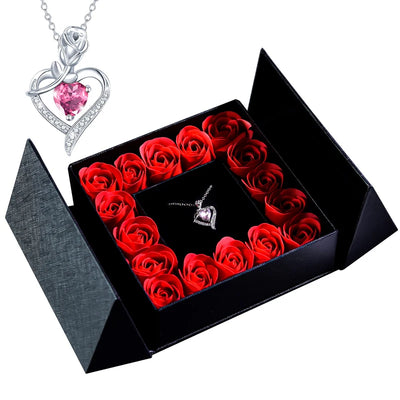 Pendant Necklace & Eternal Rose Box | Great for Mother’s Day & Anniversaries - Merelux Store