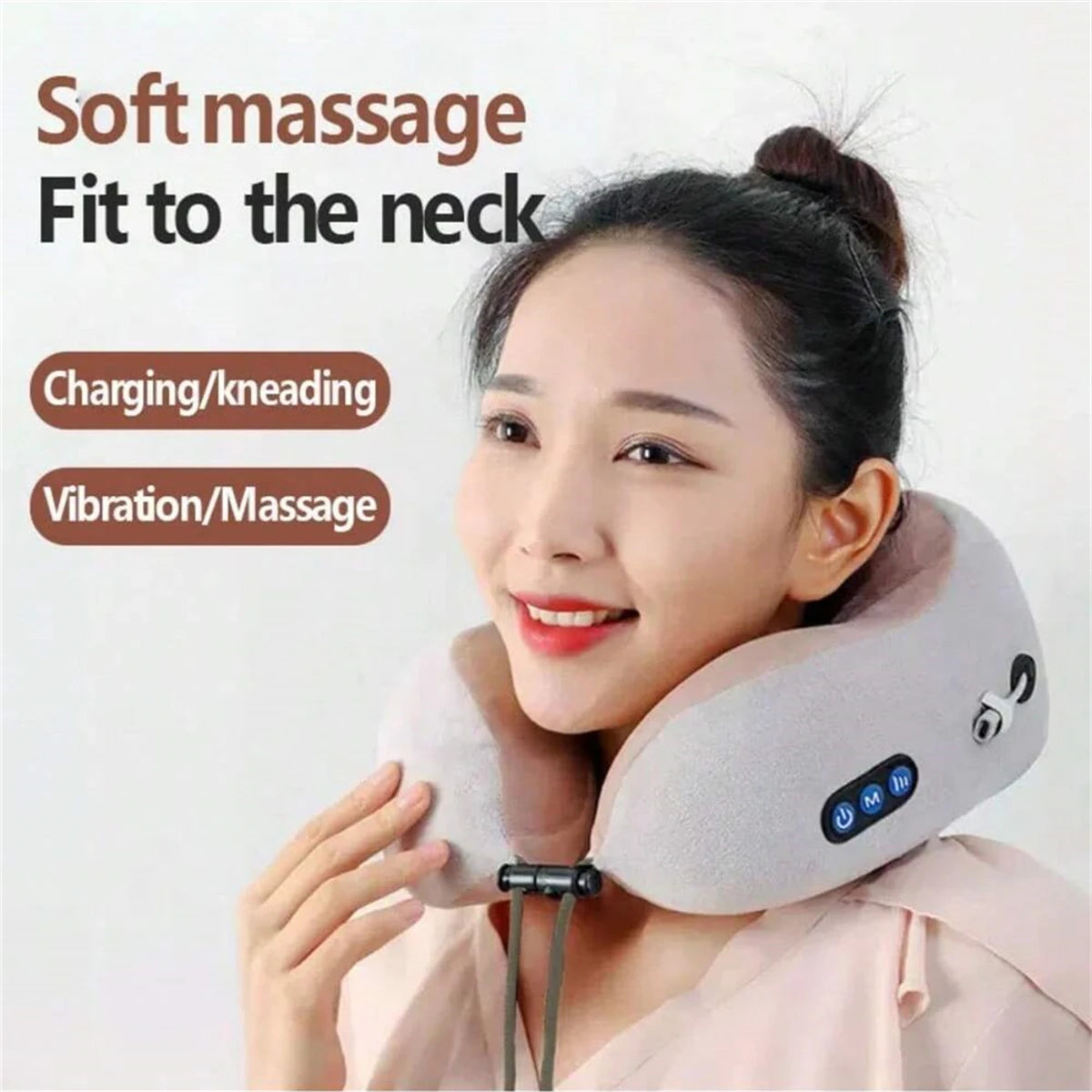 U-Shaped Electric Neck Massager | Heated Memory Foam Pillow - Merelux Store
