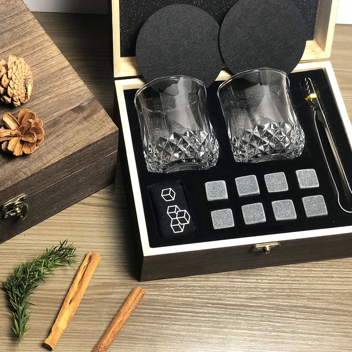 Whiskey Gift Set for Men | Granite Chilling Stones for Father’s Day & Birthdays - Merelux Store