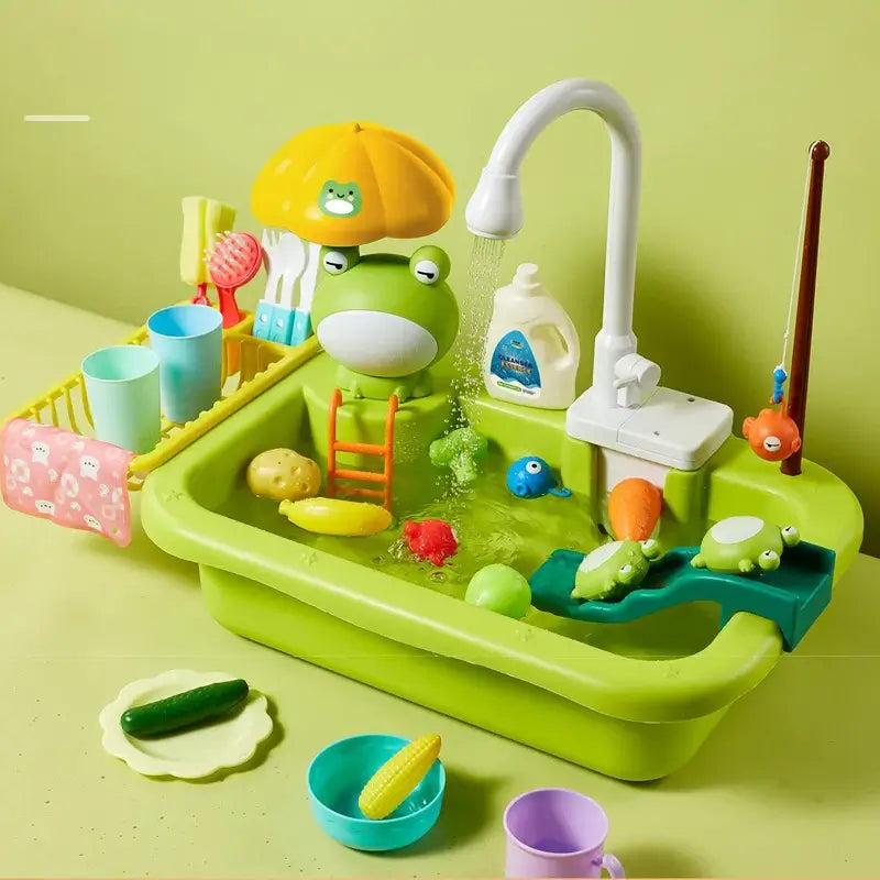 Kids Kitchen Sink Toy – Electric Dishwasher with Water - Merelux Store