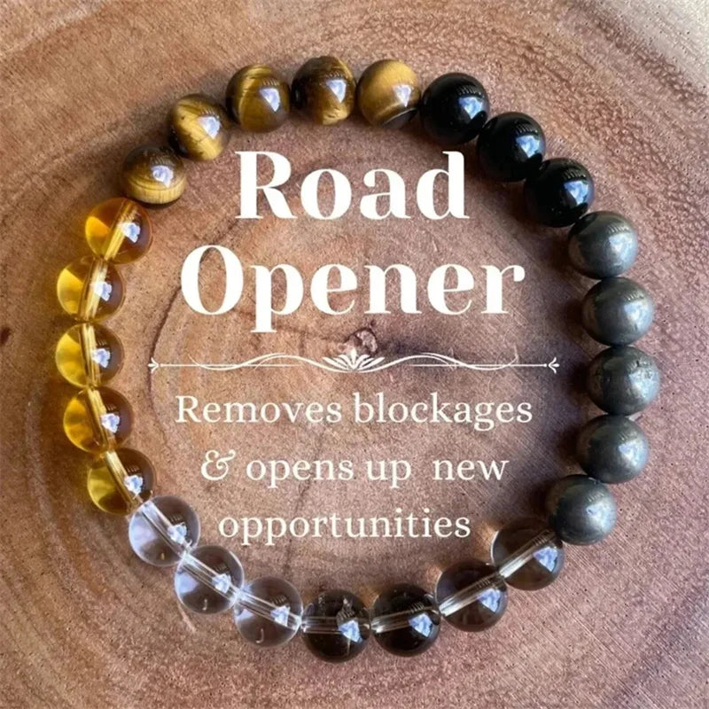 Natural Stone Bracelet for Dad | Malachite & Tiger Eye Beads for Luck & Health - Merelux Store