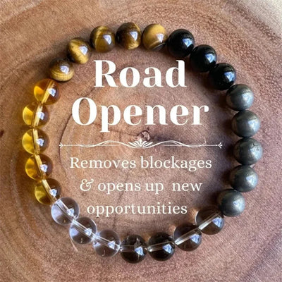 Natural Stone Bracelet for Dad | Malachite & Tiger Eye Beads for Luck & Health - Merelux Store