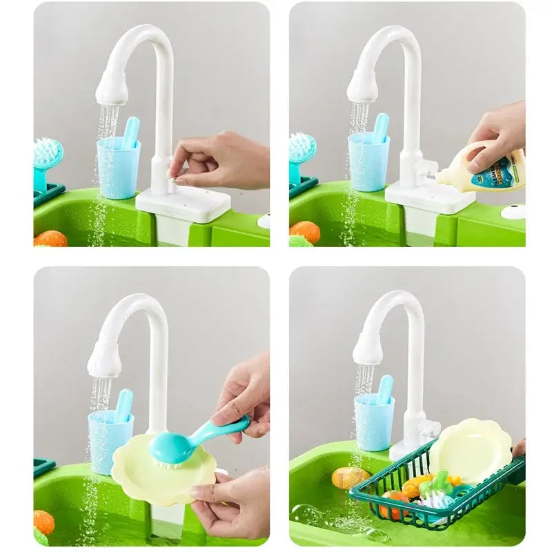 Kids Kitchen Sink Toy – Electric Dishwasher with Water - Merelux Store
