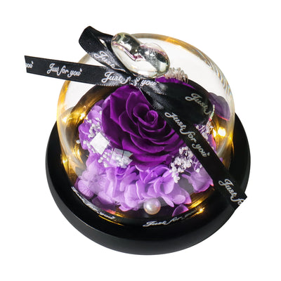 Eternal Rose in Glass Dome with LED | Ideal Gift for Moms & Weddings - Merelux Store