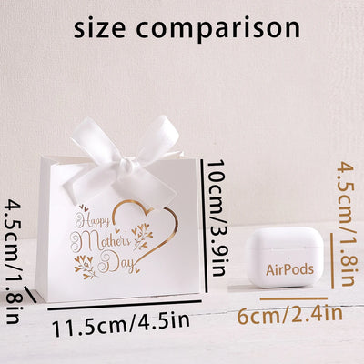 5Pcs Mother’s Day Gift Boxes | Pink & White with Gold Print & Ribbon - Merelux Store