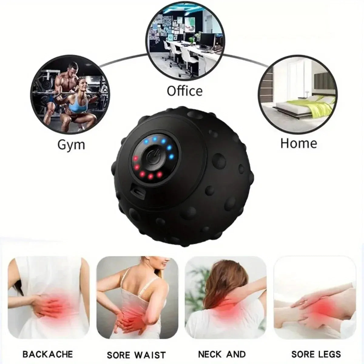 Rechargeable Sports Massage Ball | Neck, Back & Foot Muscle Relaxation - Merelux Store