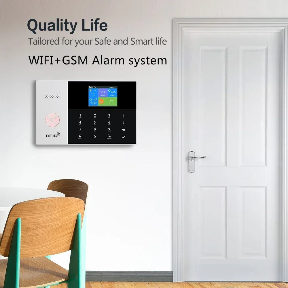 GSM WiFi Home Alarm System | Motion Sensor, Tuya SmartLife App (PG105) - Merelux Store