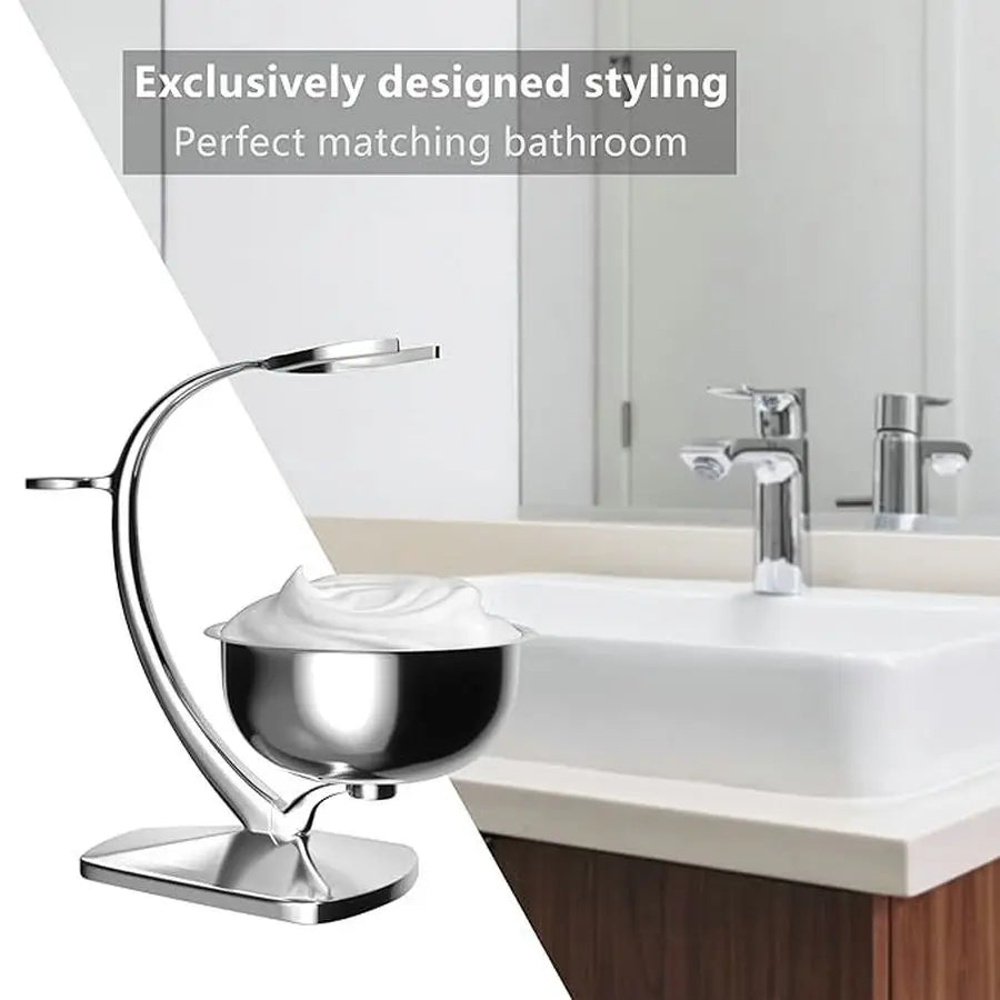 Ultimate Shaving Kit: Razor, Brush, Stand & Soap Bowl – Perfect Gift for Men - Merelux Store