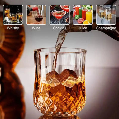 Granite Ice Cubes with Glasses & Wooden Box – Perfect Gift for Men - Merelux Store