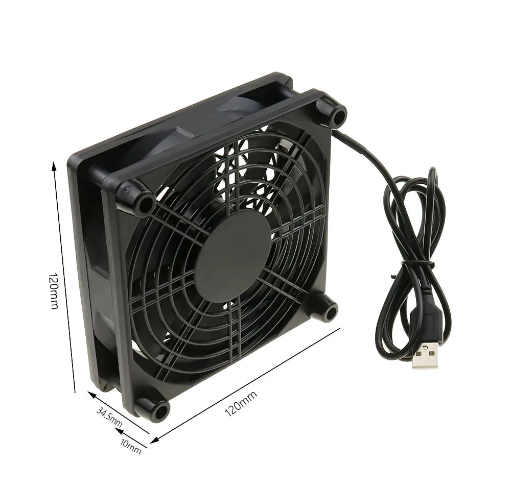 Router Cooling Fan | DIY PC & TV Box, Silent USB, 120mm/240mm with Net - Merelux Store