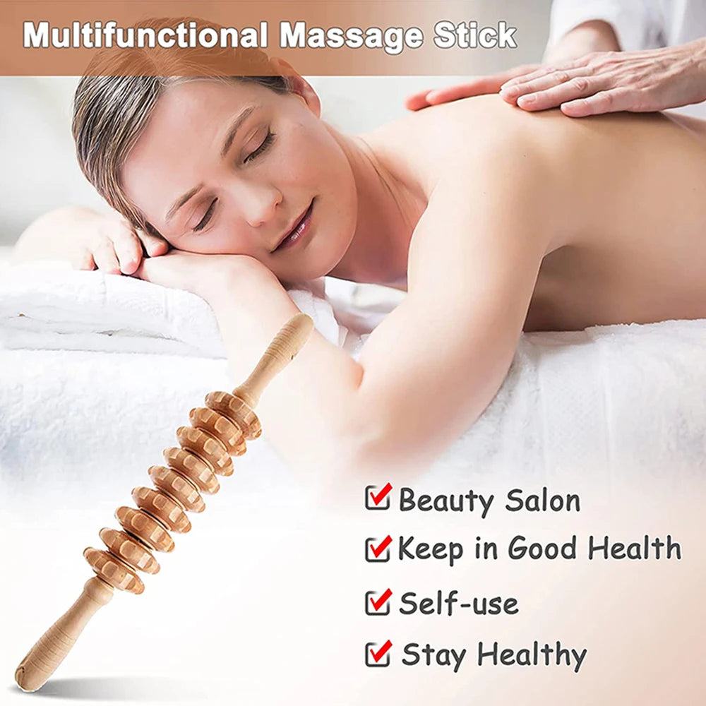 6-in-1 Wood Therapy Tool | Lymphatic, Anti-Cellulite, Muscle Roller - Merelux Store
