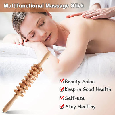 6-in-1 Wood Therapy Tool | Lymphatic, Anti-Cellulite, Muscle Roller - Merelux Store