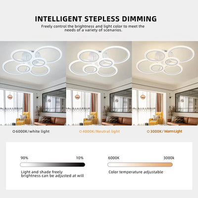 Modern LED Ring Chandelier | Ceiling Light for Living & Bedroom - Merelux Store
