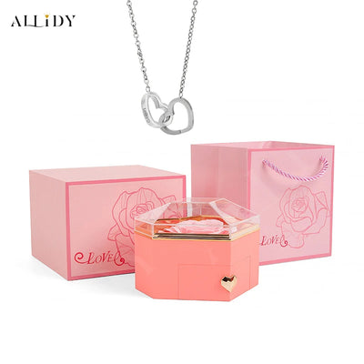 Personalized Name Heart Necklace Rose Box | The Perfect Mother’s Day Gift Set - Merelux Store