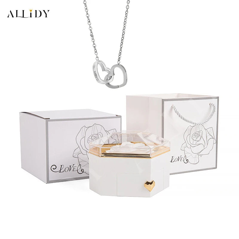 Personalized Name Heart Necklace Rose Box | The Perfect Mother’s Day Gift Set - Merelux Store