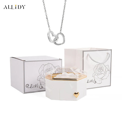 Personalized Name Heart Necklace Rose Box | The Perfect Mother’s Day Gift Set - Merelux Store